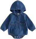 Douhoow Baby Boy Hooded Romper Long Sleeve Boy Plaid Hoodies Baby Jacket Infant by Douhoow