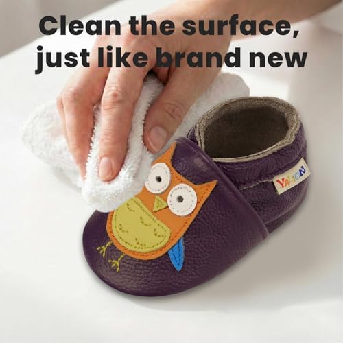 YALION Baby Soft Leather Shoes Suede Sole Infant Toddler First Walking Sports - Image 6