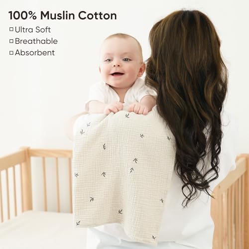 Bearmoss 6 Pack Muslin Burp Cloths - Image 2