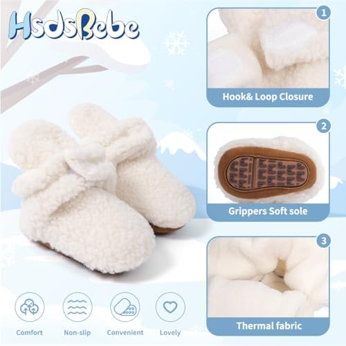 HsdsBebe Unisex Newborn Baby Cotton Booties Non-Slip Sole - Image 5