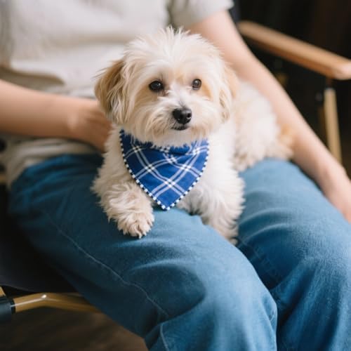 Double Layers Two Tones Dog Cotton Bandana Bibs Scarf DCB15 B&W - Image 2