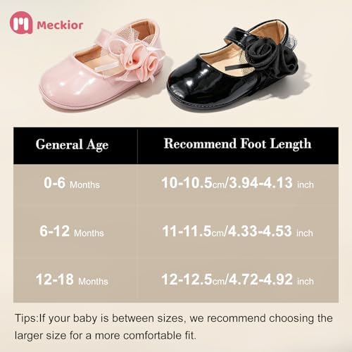 Meckior Infant Baby Girls Soft Sole Bowknot Princess Wedding Dress Mary Jane - Image 3