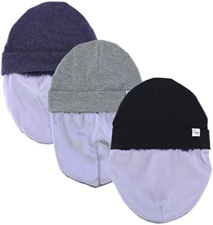 Jersey Beanie Hat for Newborn Baby Boys Girls Silky Satin Lined Hats Bonnet - Image 3