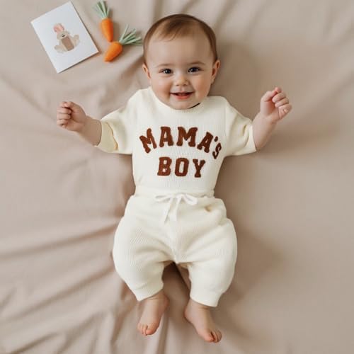 Giraropa Newborn Baby Boy Clothes Rib Knit Romper Jumpsuit Solid Sweater - Image 3