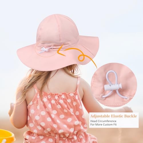Baby Girl Sun Hat Kids Summer Beach Wide Brim Hats Toddler Bucket Hat - Image 6