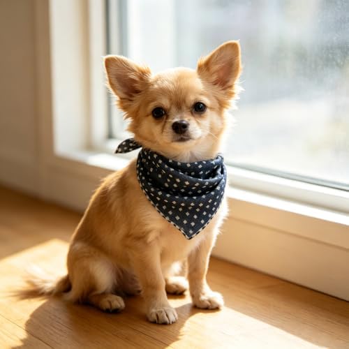 Double Layers Two Tones Dog Cotton Bandana Bibs Scarf DCB08 B&W - Image 6