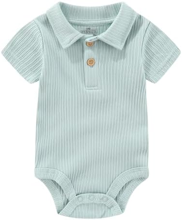 Ruliby Baby Bodysuit and Pant Set Summer Ribbed Mix Match Infant Clothes - Image 3