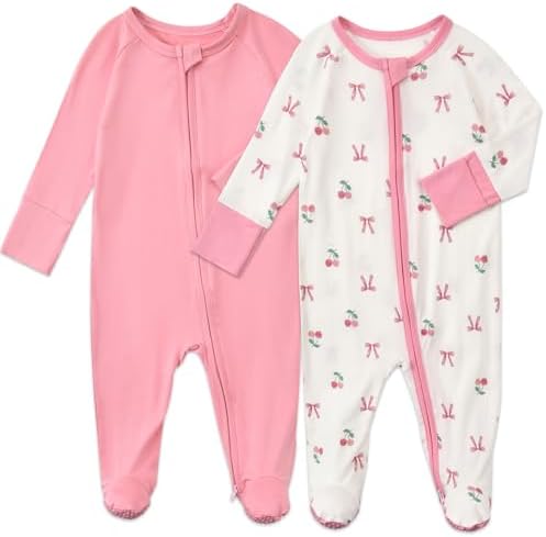 Aablexema Baby Rayon of Bamboo Footed Pajamas Zipper by Aablexema