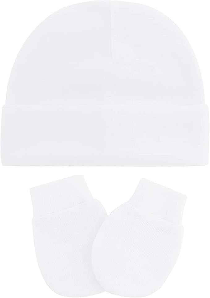 UTTPLL Newborn Hats Mittens Set Toddler Girls Boys Cotton Nursery Hospital by UTTPLL