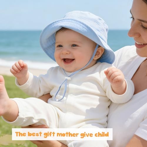 Baby Sun Hat Infant Toddler Summer Cotton Yarn Beach Bucket Hat - Image 2