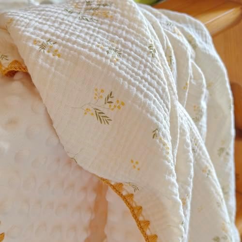 Baby Muslin Thick Blanket Double Layer Soft Neutral Receiving Blanket Crib - Image 2