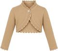 Lilax Little Girls' Knit Long Sleeve Button Closure Bolero Cardigan Shrug by Lilax