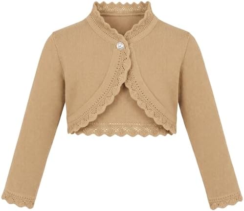 Lilax Little Girls' Knit Long Sleeve Button Closure Bolero Cardigan Shrug by Lilax