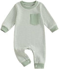 VISGOGO Newborn Infant Baby Boy Waffle Cotton Romper Clothes Onesie Stripe by VISGOGO