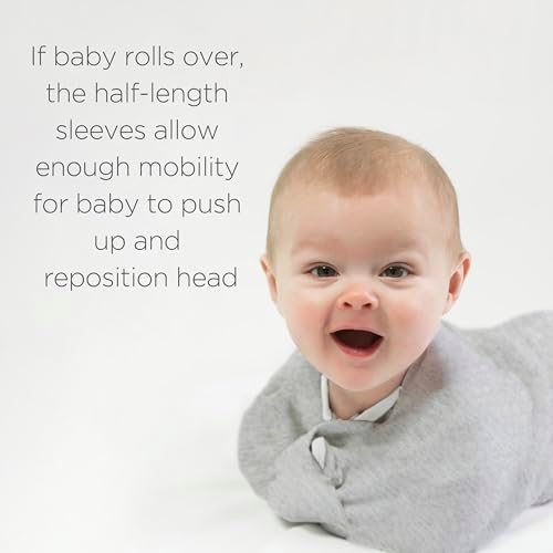 SwaddleDesigns Organic Transitional Swaddle Sack, Arms Up Half-Length Sleeves & - Image 4