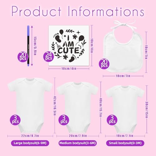Bibs Bodysuits Baby Shower Game Sign Set Newborn Onesies Feeder Gift Fabric - Image 4
