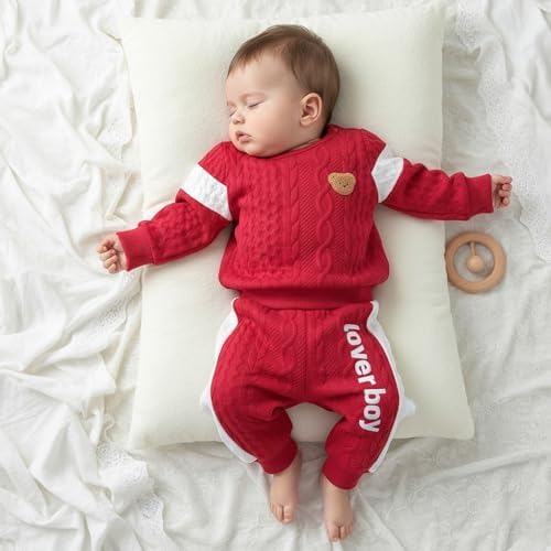 Giraropa Newborn Baby Boy Clothes Rib Knit Romper Jumpsuit Solid Sweater - Image 4