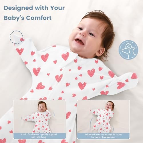 ZIGJOY Swaddle Sleep Sack 6-12 Months, 1.0 Tog Cotton Baby Swaddle Blanket - Image 4
