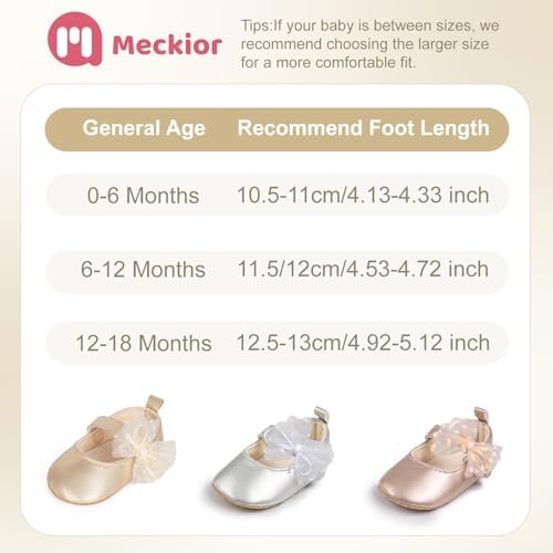 Meckior Infant Baby Girls Soft Sole Bowknot Princess Wedding Dress Mary Jane - Image 4