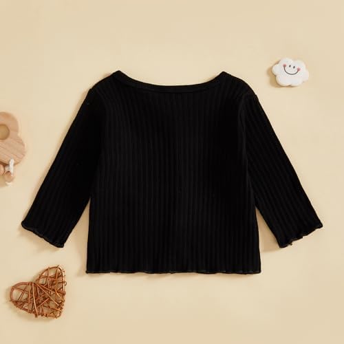 Kids Toddler Girls Lightweight V Neck Cardigan Sweater Long Sleeve Button Down - Image 3