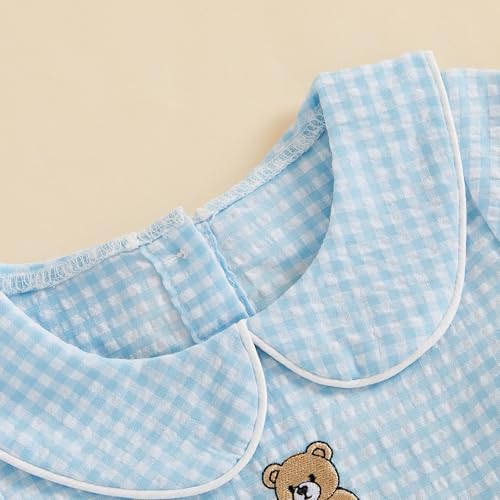 Baby Boy Girl Bubble Romper Short Sleeve Collar Summer Bodysuit - Image 4