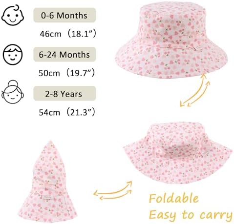 Bamery Baby Toddler Girls Bucket Hat Newborn Sun Hats - Image 6