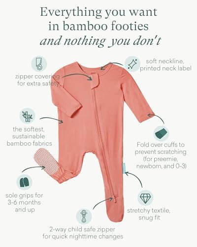 PurComfy Bamboo Viscose Baby Zipper Footie Pajamas, 0-3-6-9-18-24 Months | Ideal - Image 3