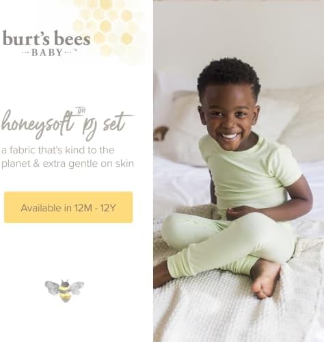 Burt's Bees Baby Unisex Honeysoft™ Lyocell, Tee and Long Pants PJ Set - Image 4