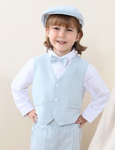 A&J DESIGN Baby Boys Newsboy Cap Toddler Kids Tweed Vintage Flat Hat - Image 2