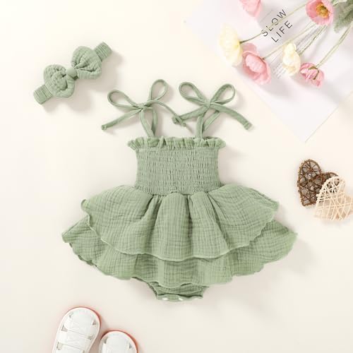 YOUNGER TREE Baby Girl Clothes Infant Summer Romper Dress Sleeveless Bodysuit - Image 2