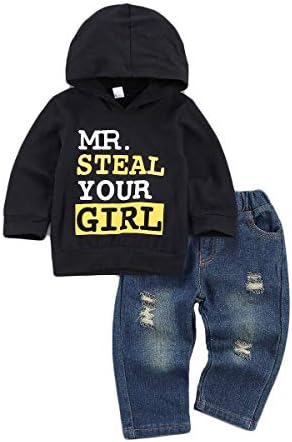 fhutpw Toddler Baby Boy Outfits Hoodie Sweatshirts & Jeans Clothes Set Fall by fhutpw