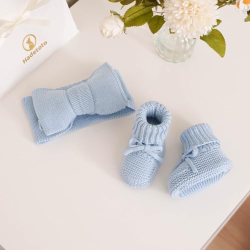 Hadetoto Baby Headband and Booties Set, 100% Organic Cotton - Image 7