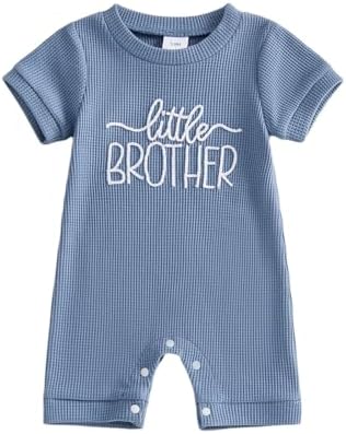 allshope Newborn Baby Boy Summer Outfit Romper Letter Embroidery Short Sleeve by Allshope