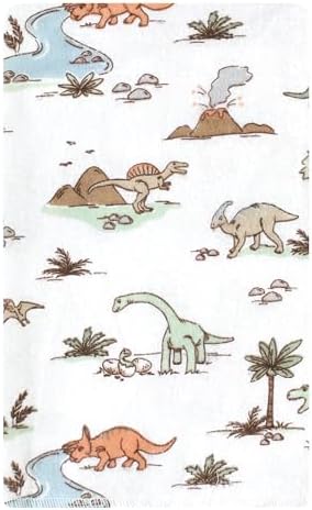 Luvable Friends Hudson Baby Flannel Burp Cloths 10pk, Dino Exploration - Image 2