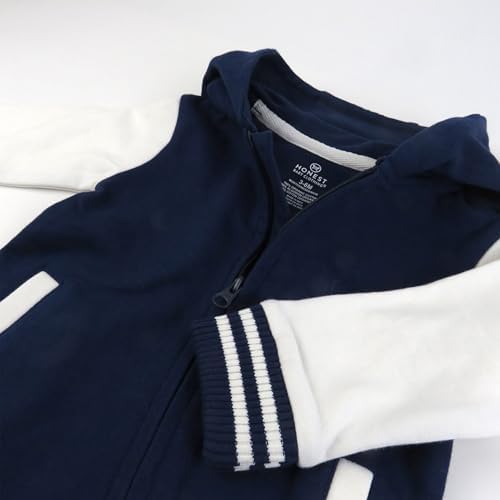 HonestBaby Baby Boys' Hoodie Coverall Team Varsity 100% Organic Cotton - Image 4