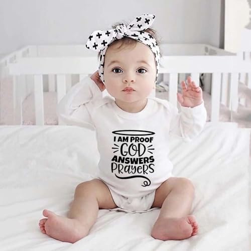 listery I'M Proof That God Answers Prayers Baby Bodysuit Baby Religious Infant - Image 3