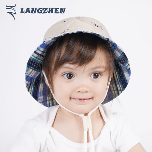 LANGZHEN Sun Protection Hat for Kids Toddler Boys Girls Wide Brim Summer - Image 6