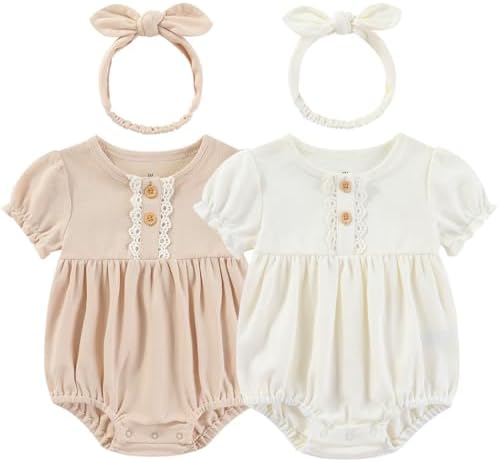 Ruliby Baby Girls Clothes Cotton Bubble Romper Summer Newborn Outfits | by Ruliby