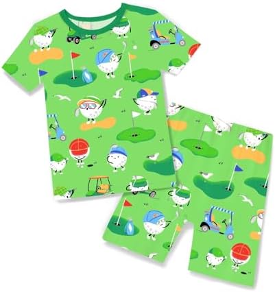 babee Reshinee Bamboo Viscose Toddler Boys Pajamas Set, Short Sleeve Kids by babeeReshinee