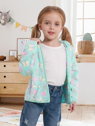 Toddler Baby Girl Fleece Jackets Fall Clothes Hooded Zip Fuzzy Coats - Image 4