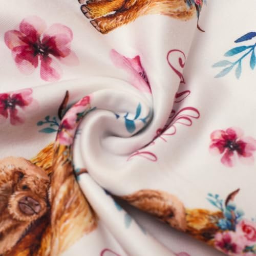 Ylsteed Baby Highland Cow Swaddle Blanket and Headband Set, Newborn Receiving - Image 5
