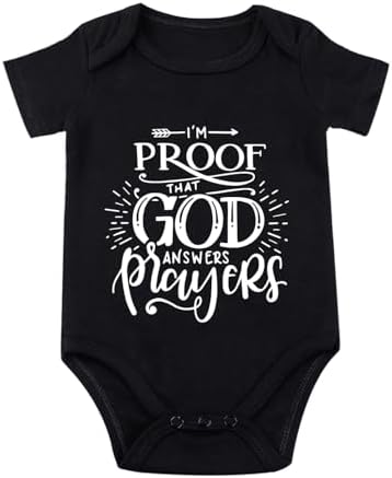 listery I'M Proof That God Answers Prayers Baby Bodysuit Baby Religious Infant by listery