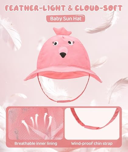 Azue Cute Baby Sun Hat, Wide-Brim Toddler Bucket Hats - Image 3