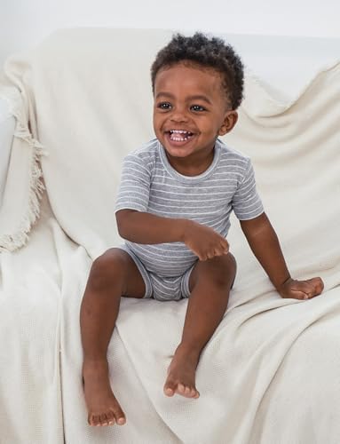AVAUMA Stripe Pattern Baby Boys Girls Pajama Set Kids Toddler Snug fit Ribbed - Image 5