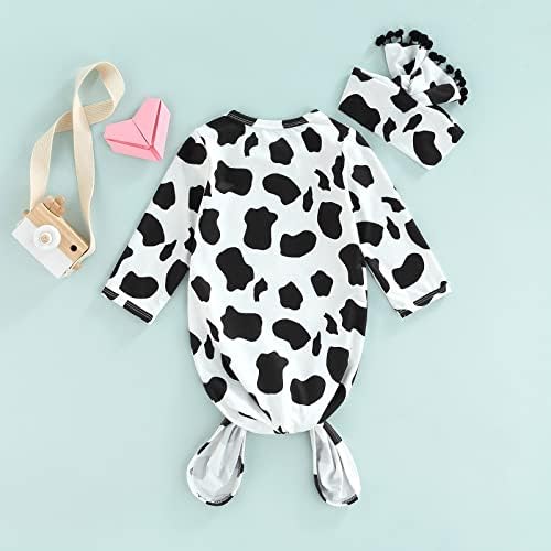 Newborn Baby Girl Floral Sleep Gown Headband Sleepwear Outfit - Image 7