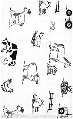 Luvable Friends Hudson Baby Flannel Burp Cloths 10pk, Neutral Farm Animals - Image 2