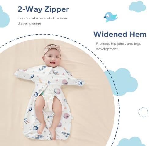 ZIGJOY Swaddle Sleep Sack 6-12 Months, 1.0 Tog Cotton Baby Swaddle Blanket - Image 4