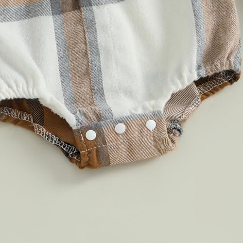 Douhoow Baby Boy Hooded Romper Long Sleeve Boy Plaid Hoodies Baby Jacket Infant - Image 7
