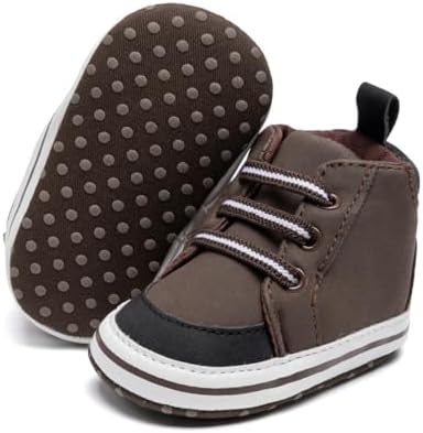 Meckior Toddler Baby Boys Girls High Tops Ankle Sneakers Soft Anti-Slip Sole PU by Meckior