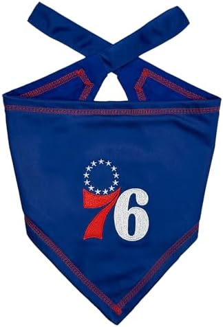 Pets First NBA Philadelphia 76ERS TIE Bandana, Size Large/X-Large. Dog Bandana by PETSFIRST